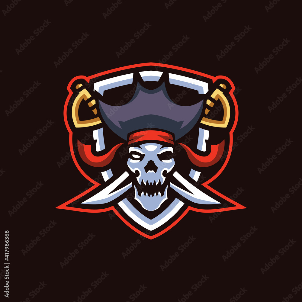 Naklejka premium Skull Pirates Esports Logo