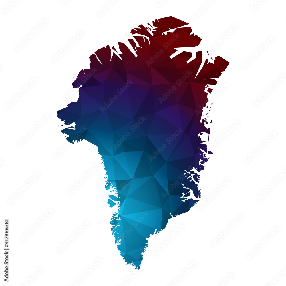 Map of Greenland from Polygonal wire frame low poly mesh,Greenland map ...