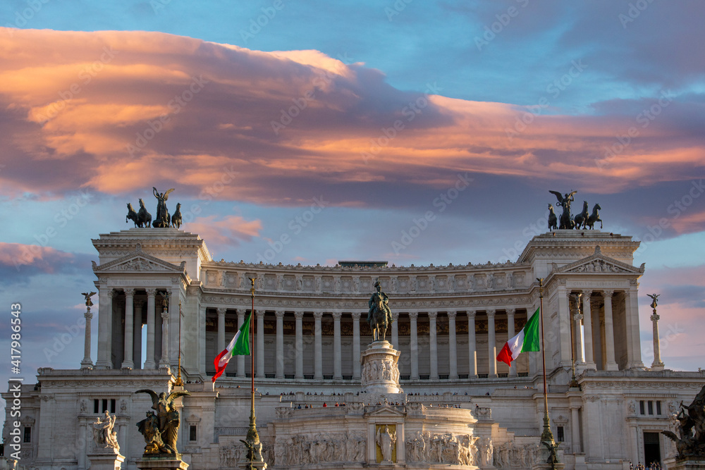 Obraz premium Rome, Scenic Altare della Patria. Vittorio Emanuele II Monument .