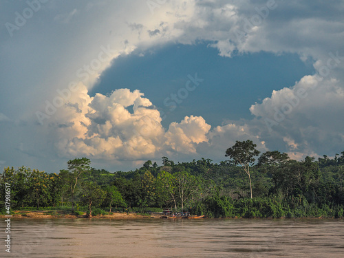 Views of the Huallaga river, San Martin, Peru photo