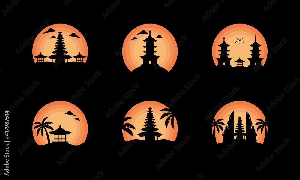 japan sunset silhouette