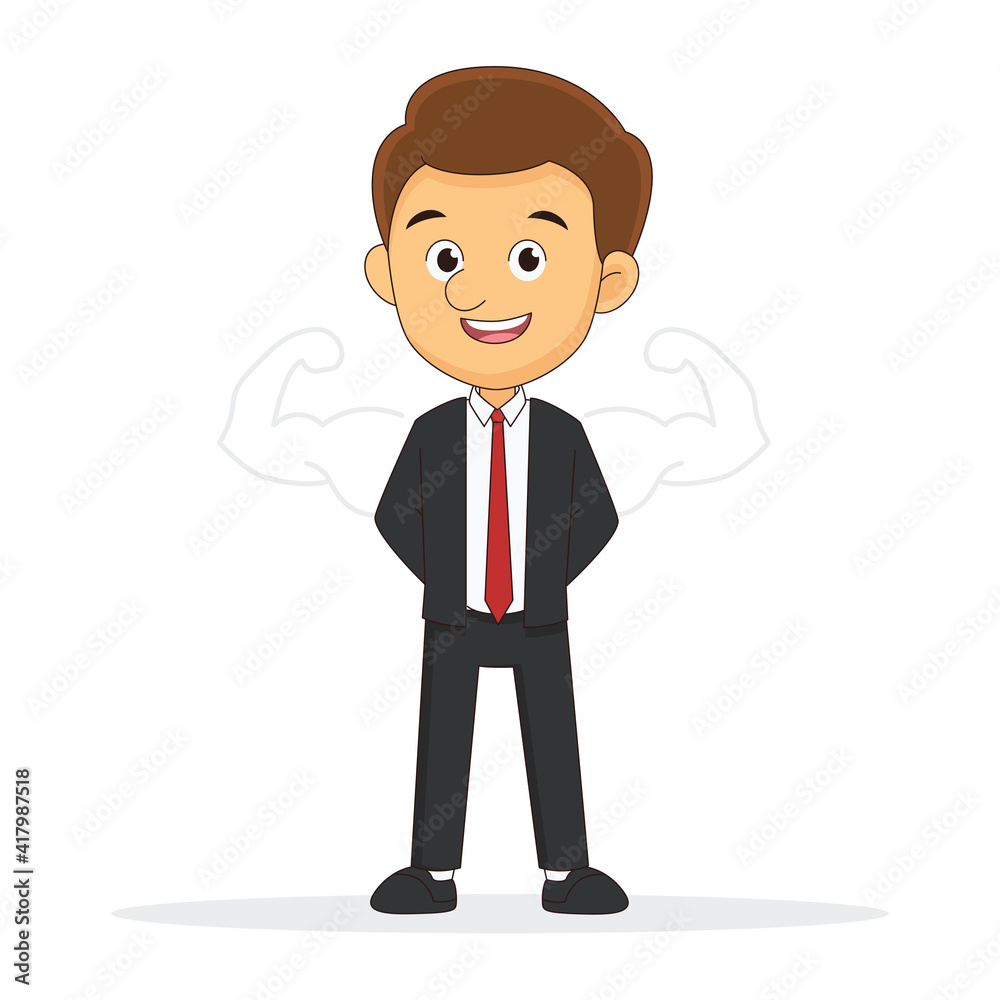 businessman or office man with drawn strong arms