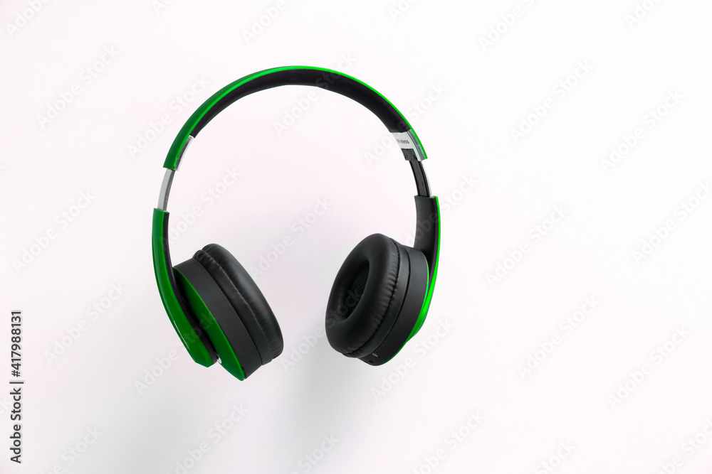Green headphone isolate on white background. Green headphone isolate on white background.