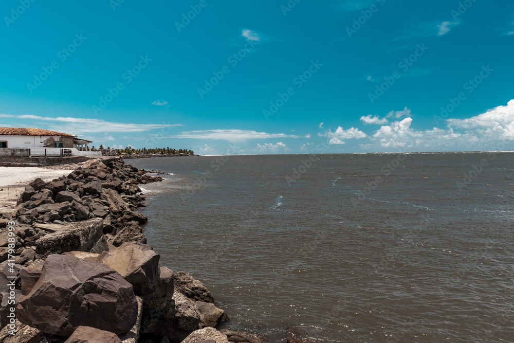 Aracaju, SE, Brazil, February 27, 2021. bag beach (Praia do Saco)