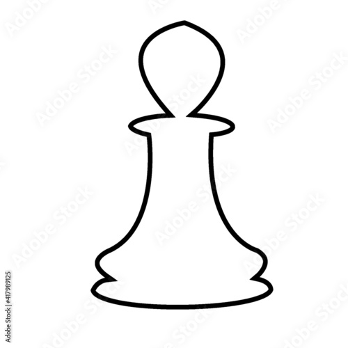 Chess pawn vector icon thin line