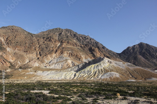 Volcano crater on Nisyros. Greece.