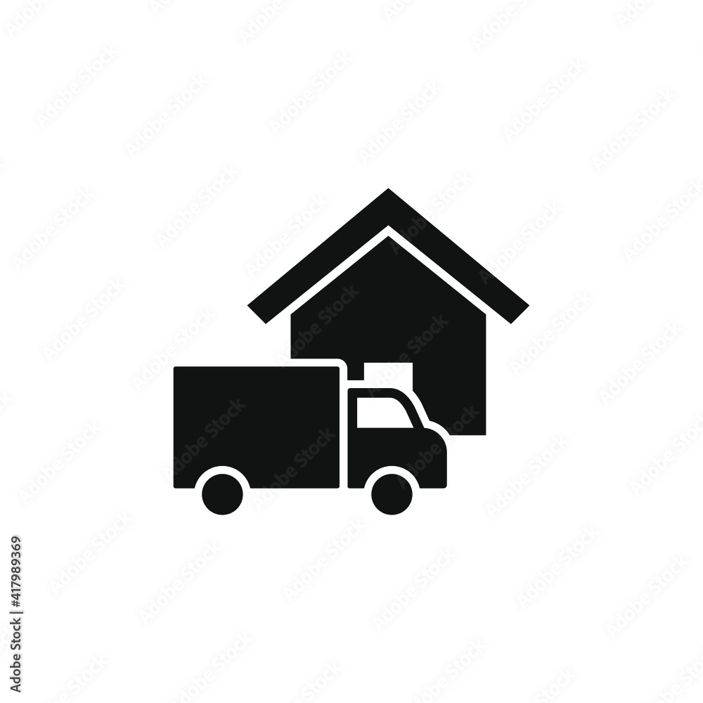 Home delivery truck icon concept isolated on white background. Vector illustration Home delivery truck icon concept isolated on white background. Vector illustration