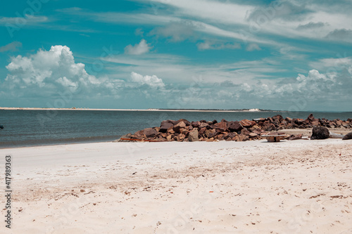 Aracaju, SE, Brazil, February 27, 2021. bag beach (Praia do Saco)