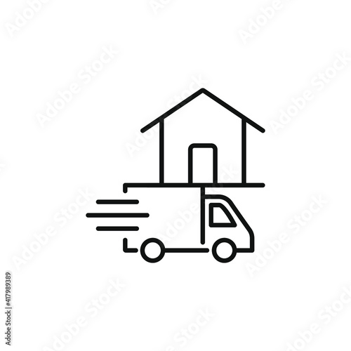 Home delivery truck icon concept isolated on white background. Vector illustration