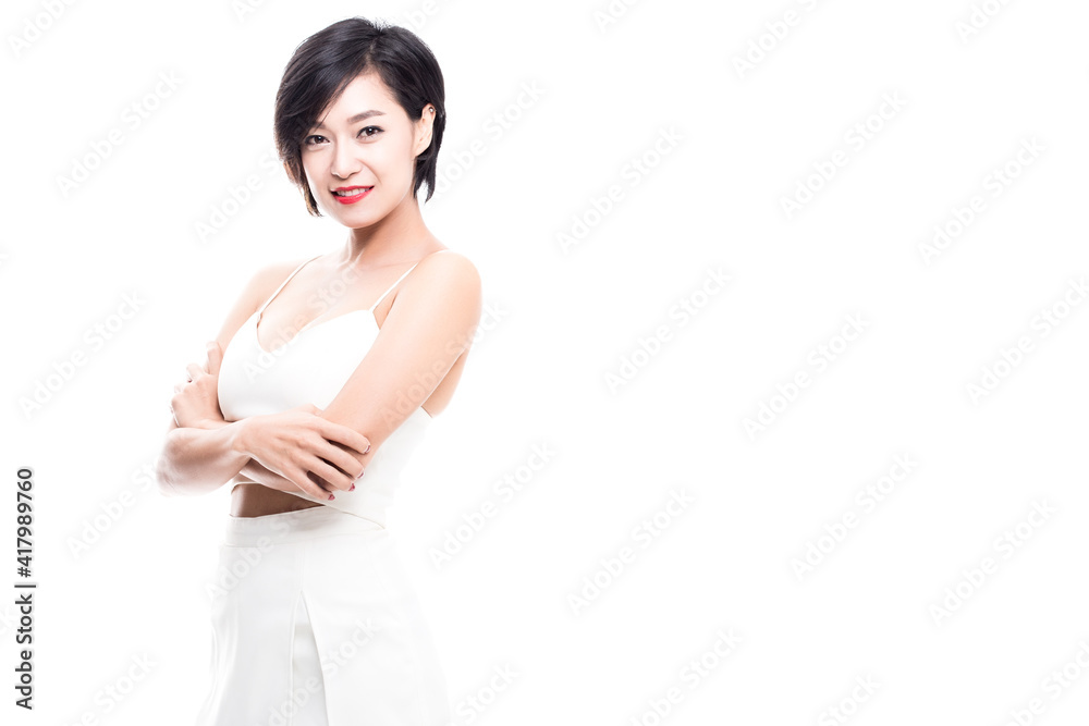 Beauty woman with smile to you with health skin Beauty woman with smile to you with health skin