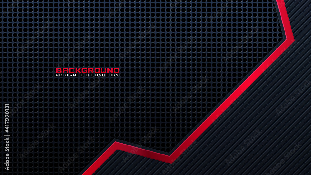 abstract black with red line technology background modern futuristic ...