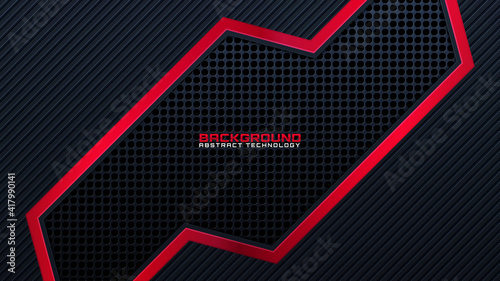 black background with glossy red line, futuristic wallpaper technology, can be used for backgrounds, banner, landing page, flyer. vector.