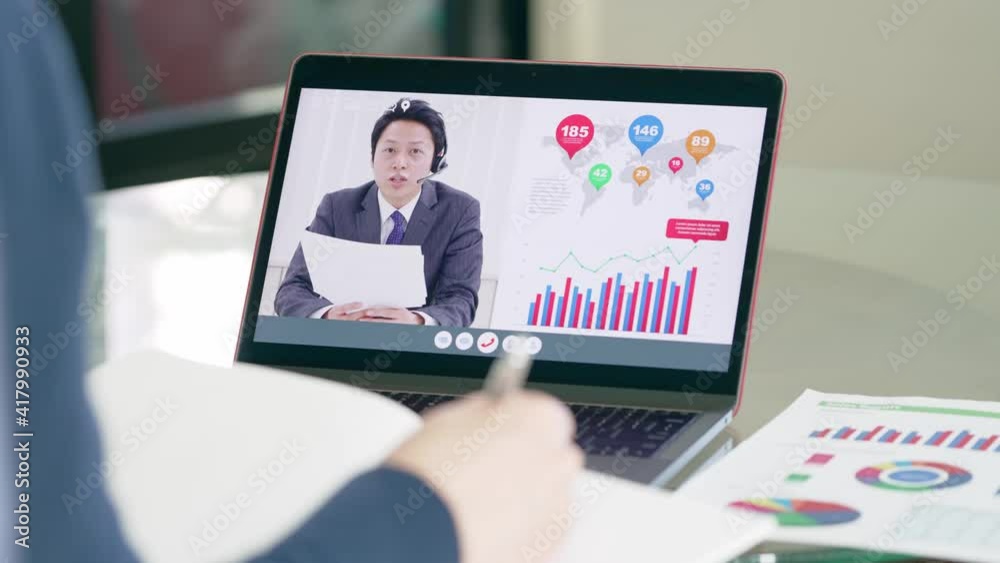 ビデオ会議イメージ　リモートワーク　ウェビナー　スライダー撮影