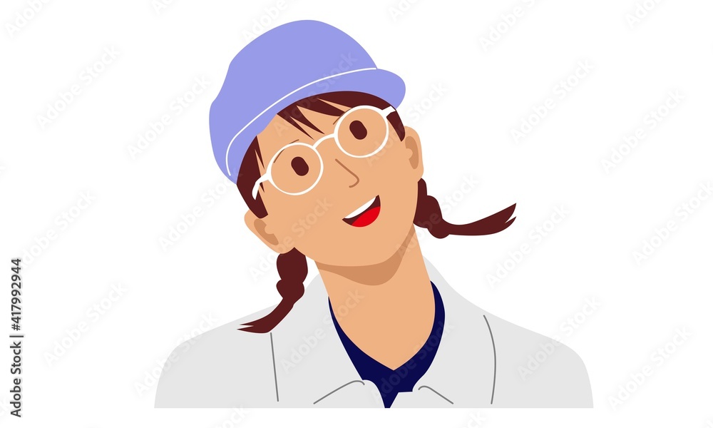 People illustration. Happy beautiful girl with eyeglasses. Flat vector illustration People illustration. Happy beautiful girl with eyeglasses. Flat vector illustration