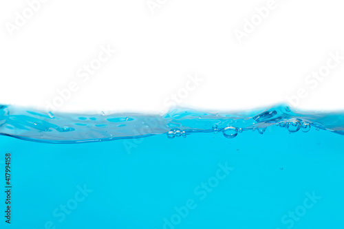 Clean water splashing bubbles abstract isolated white background