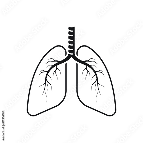 Lungs icon design isolated on white background

