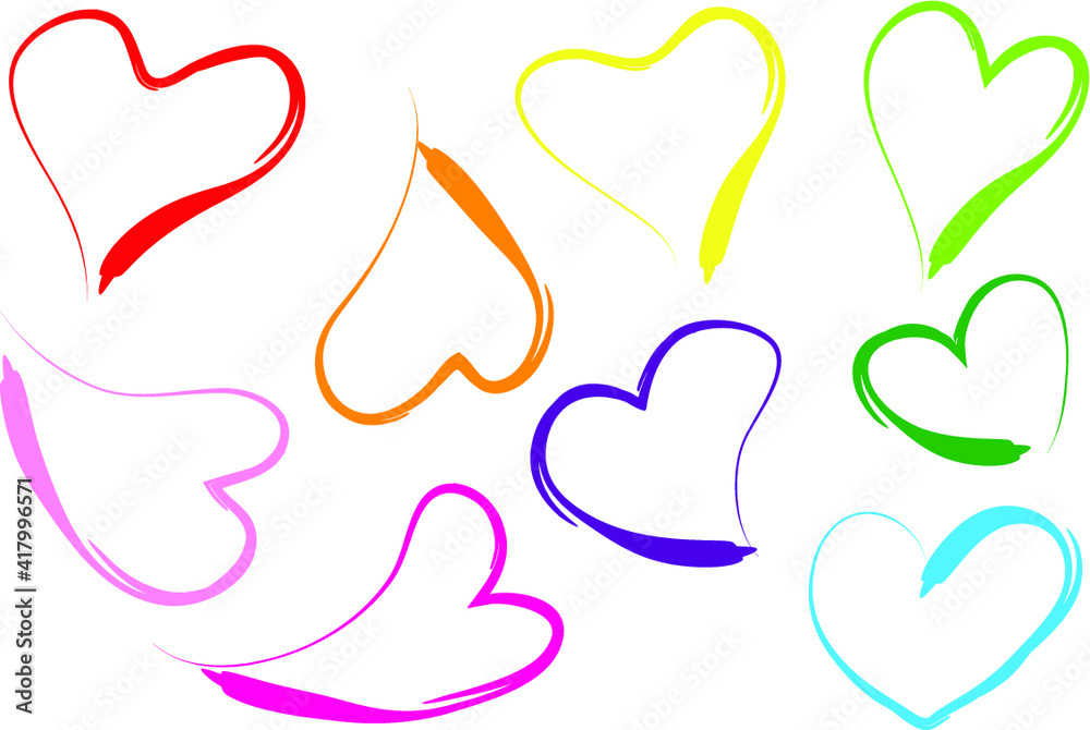 vector heart shape design set vector heart shape design set