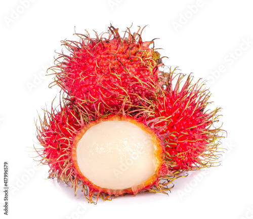 rambutan sweet delicious fruit isolated on white background