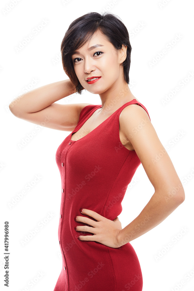 Attractive asian woman isolated on white background. Attractive asian woman isolated on white background.
