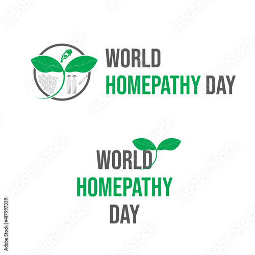 world homeopathy day leaves, tablets, dropper concept header, icon, logo, illustration vector eps 10. world homeopathy week,day.