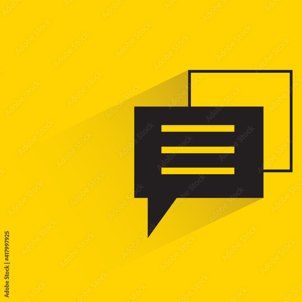 speech bubble with shadow on yellow background speech bubble with shadow on yellow background