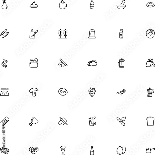 icon vector icon set such as: thanksgiving, asian, donut, shaker, kitchenware, mexican, life, froth, cold, cream, french, medicine bowl, christmas, cup, pita, sugar, fastfood, shape, foam, grill