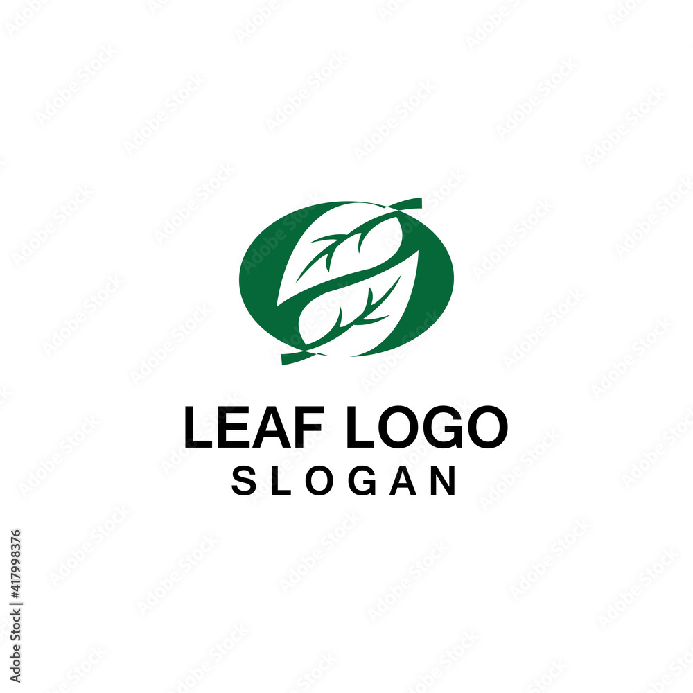Simple green leaf icon vector logo Simple green leaf icon vector logo