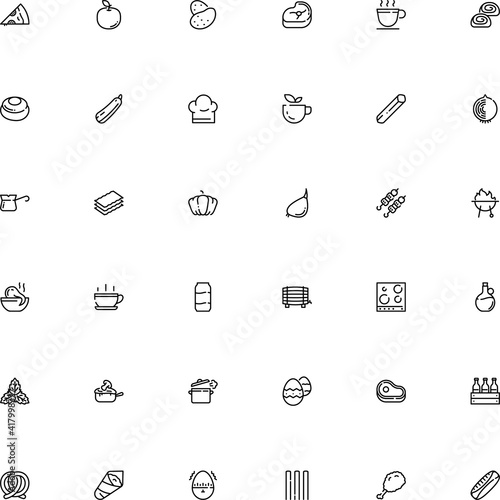 icon vector icon set such as: mint, grilling, pub, spicy, happy birthday, spearmint, blue, app, shish, sushi, metal, julienne with mushroom, barrel, old, octopus, paper, top, concept, package, stick