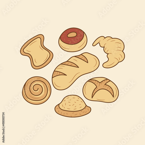 Bread and Bakery colored line icon, simple Baking vector illustration 