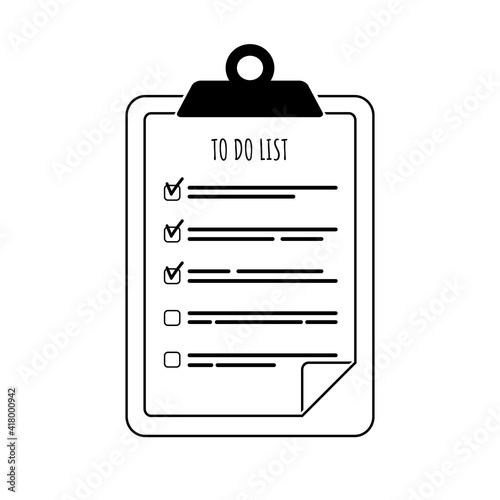 To do list icon. Planning and organization of work. Vector illustration in flat cartoon style.