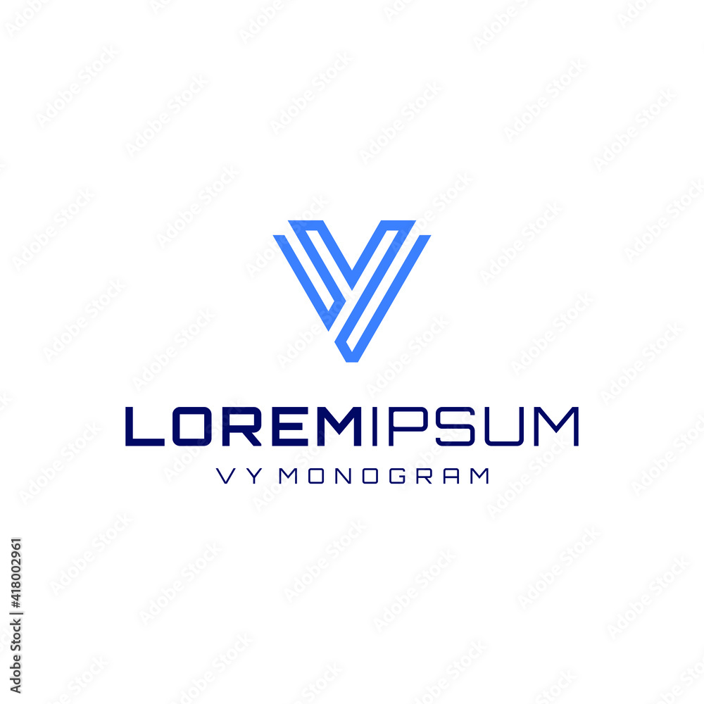 VY geometric logo vector modern simple design concepts VY geometric logo vector modern simple design concepts