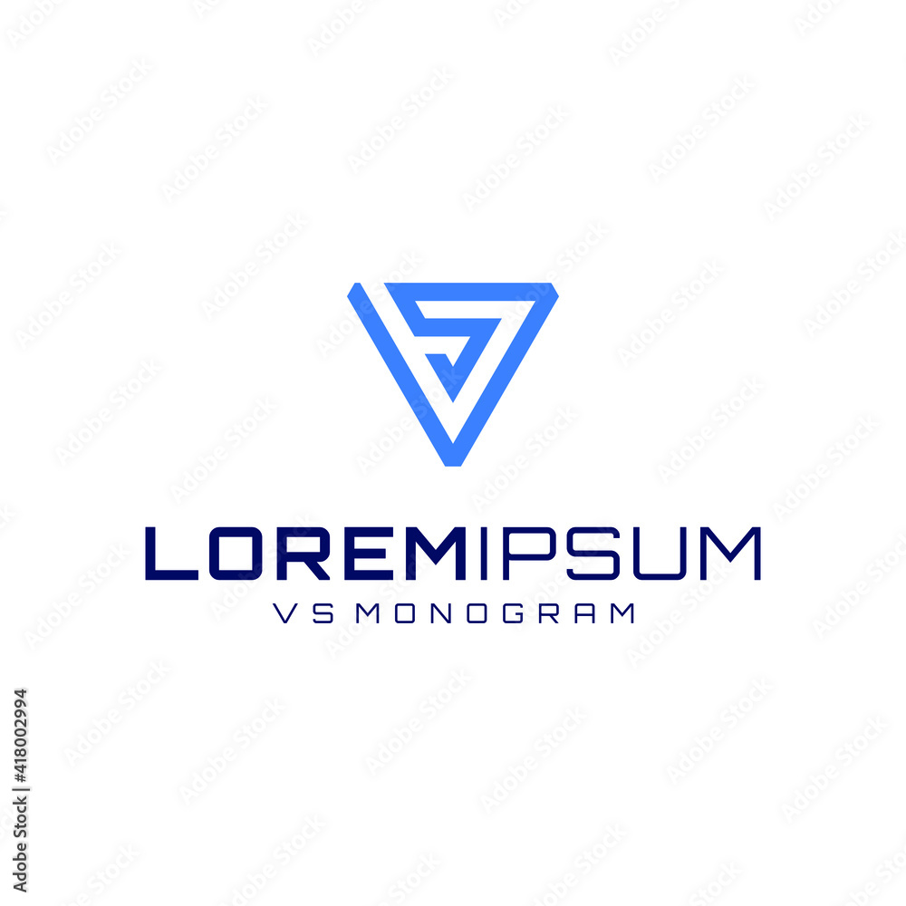 VS geometric logo vector modern simple design concepts VS geometric logo vector modern simple design concepts