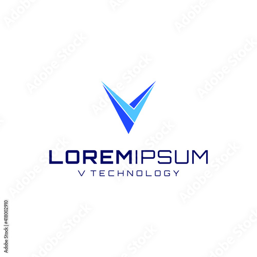 V technology logo vector modern simple sophisticated design concepts