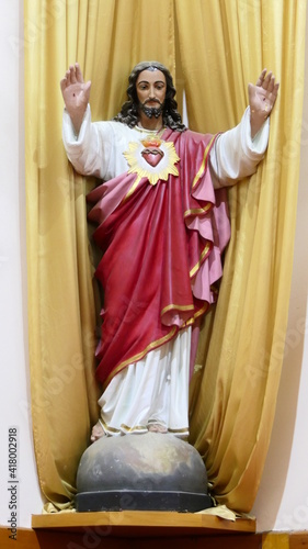 Holy Statue of worship in a religious Christian or catholic chapel 