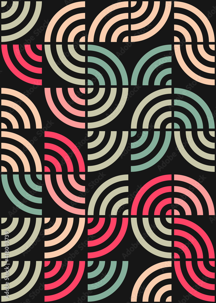 Fototapeta premium Abstract Geometric Pattern generative computational art illustration
