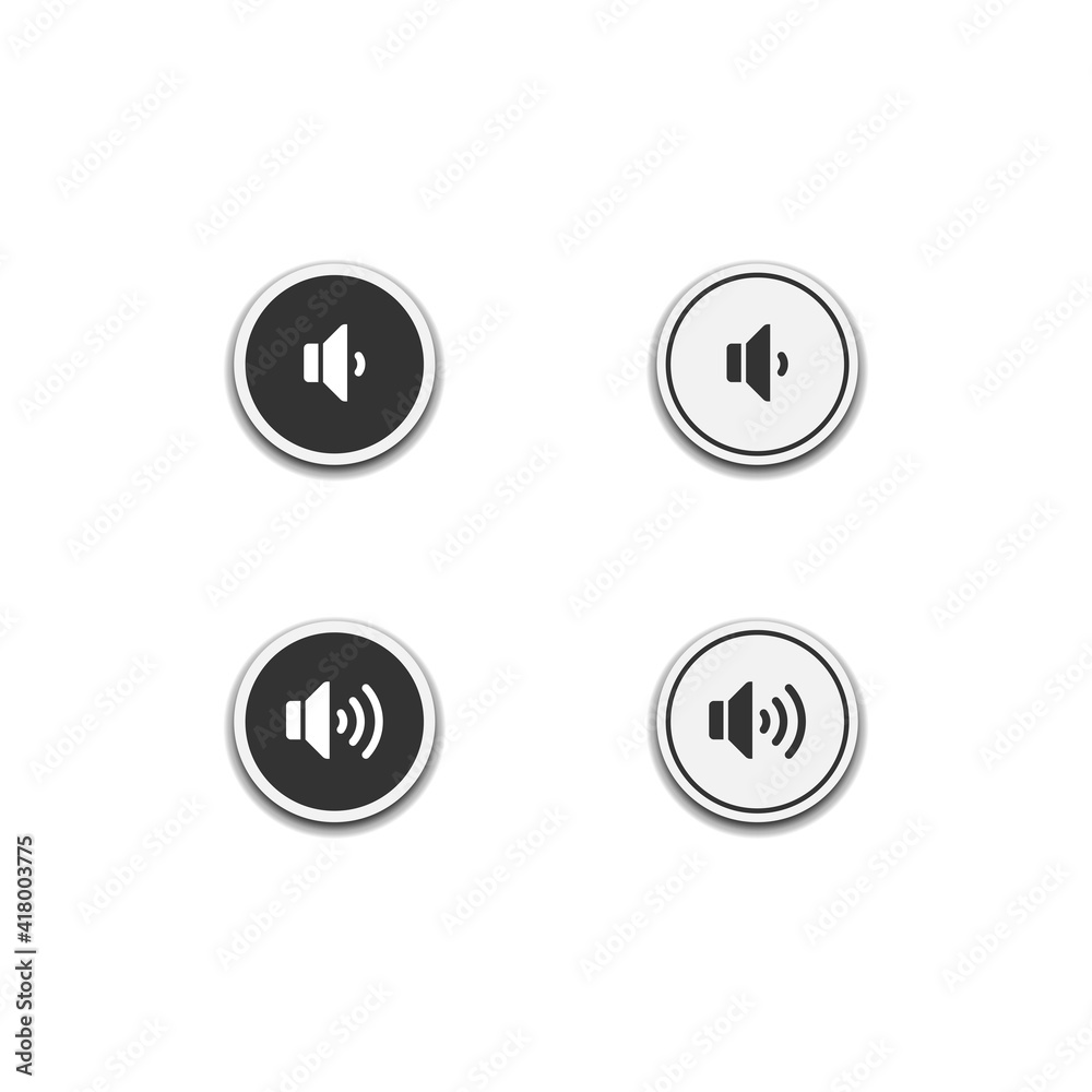 Sound, speaker symbol or icon isolated on white background, web template element, mobile app material, UI, UX. vector illustration Sound, speaker symbol or icon isolated on white background, web template element, mobile app material, UI, UX. vector illustration