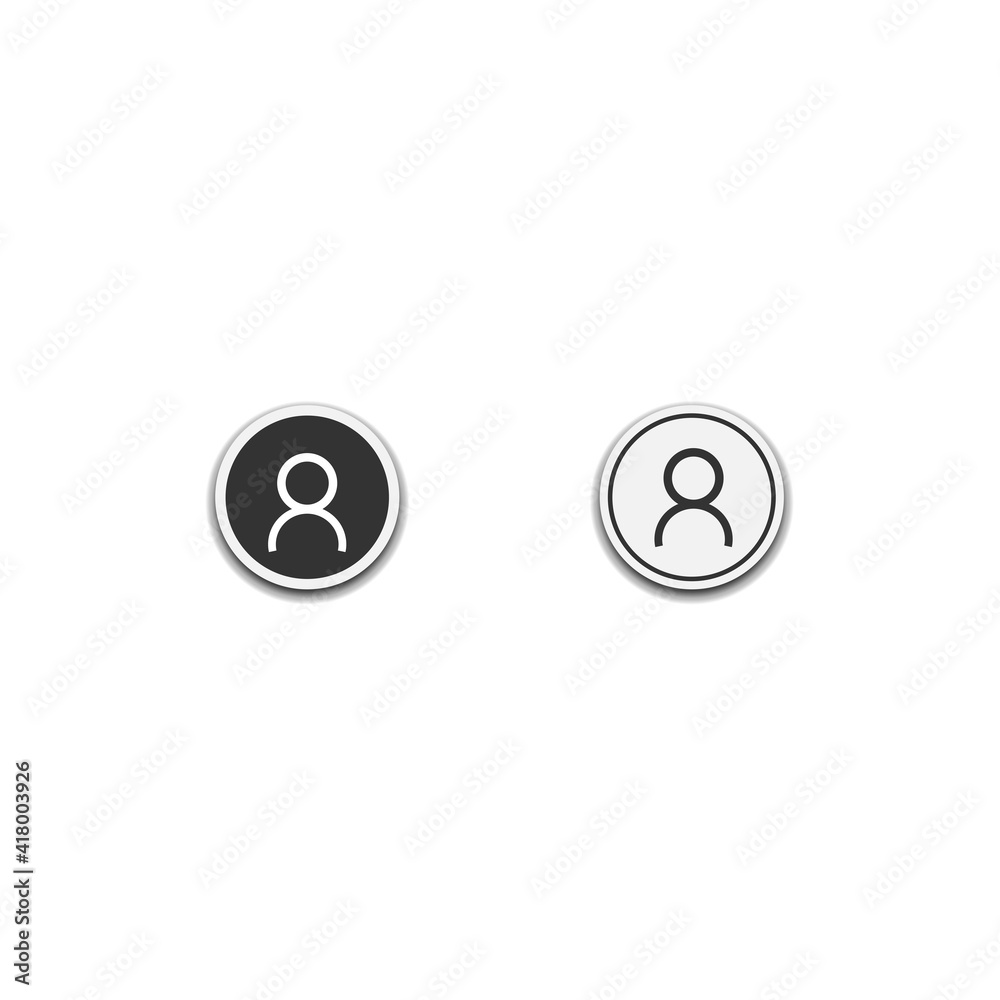 account icon isolated on white background, web template element, mobile app material, UI, UX. vector illustration account icon isolated on white background, web template element, mobile app material, UI, UX. vector illustration