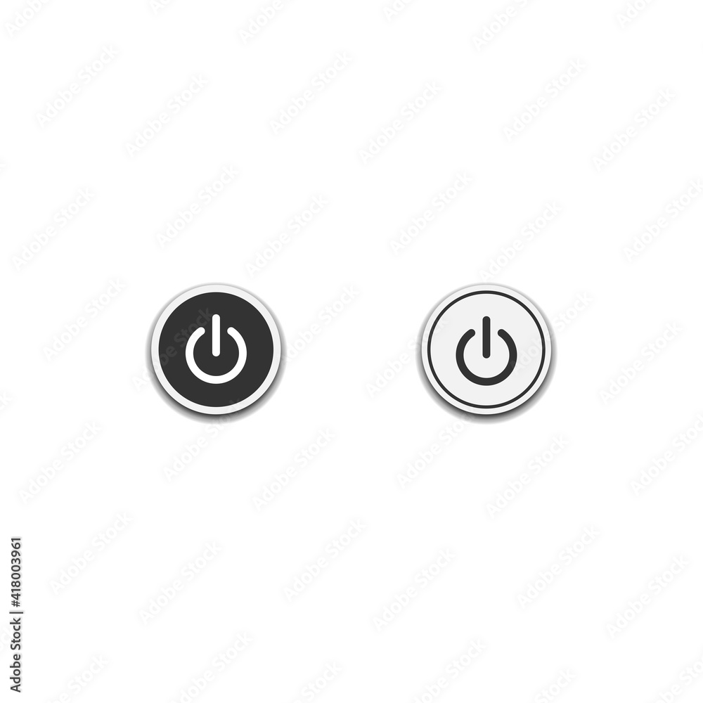power on of icon isolated on white background, web template element, mobile app material, UI, UX. vector illustration power on of icon isolated on white background, web template element, mobile app material, UI, UX. vector illustration