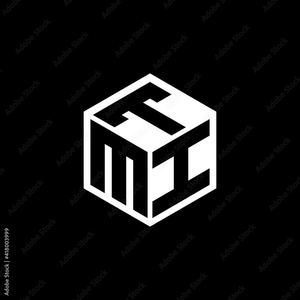 Vetor do Stock: MIT letter logo design with black background in