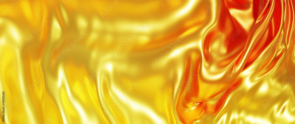 3d render of golden and light cloth. iridescent holographic foil. abstract art fashion background. 3d render of golden and light cloth. iridescent holographic foil. abstract art fashion background.