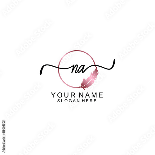 Letter NA Beautiful handwriting logo