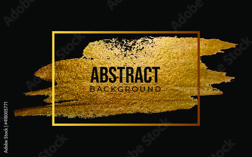 Abstract golden brush stroke frame