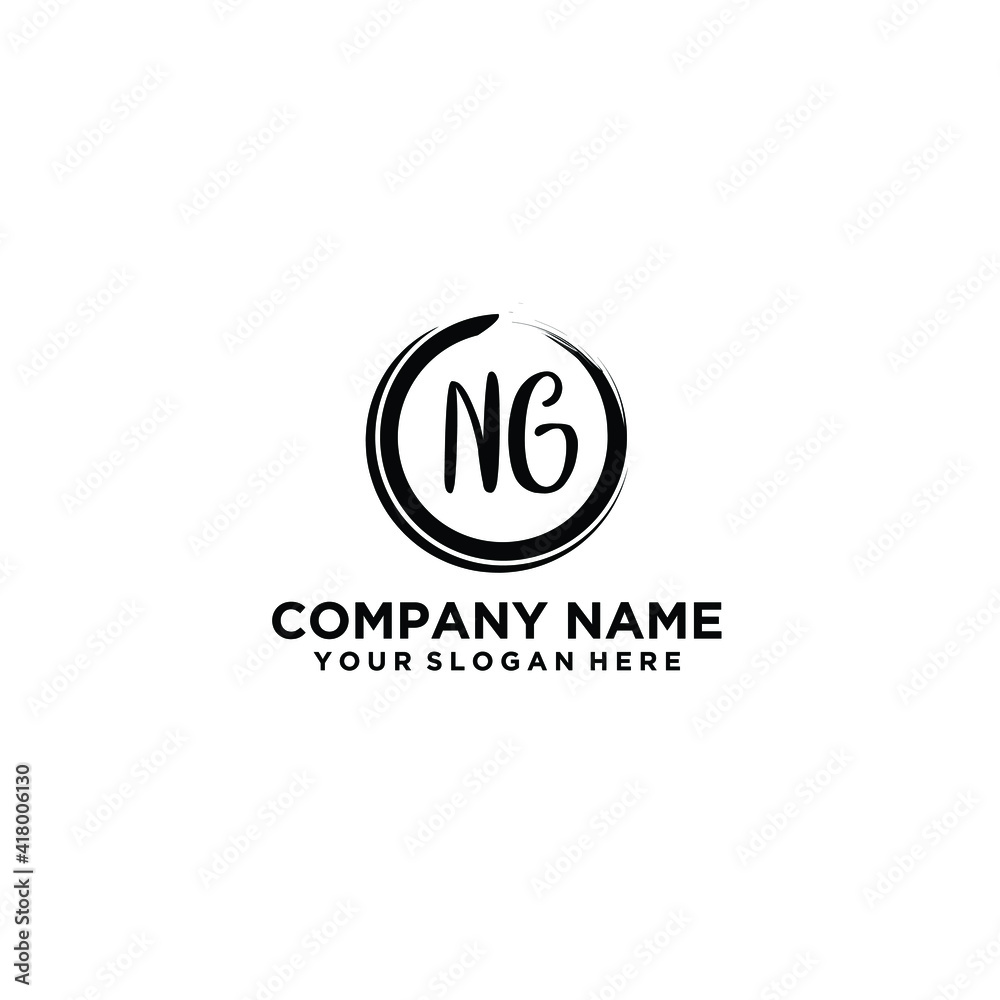 Letter NG Beautiful handwriting logo