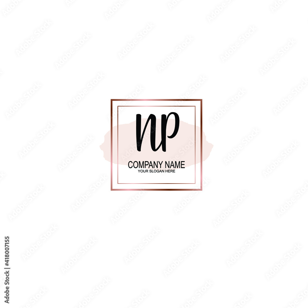 Letter NP Beautiful handwriting logo Letter NP Beautiful handwriting logo