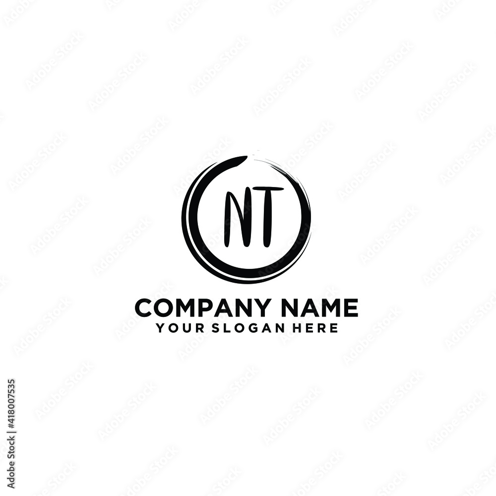 Letter NT Beautiful handwriting logo