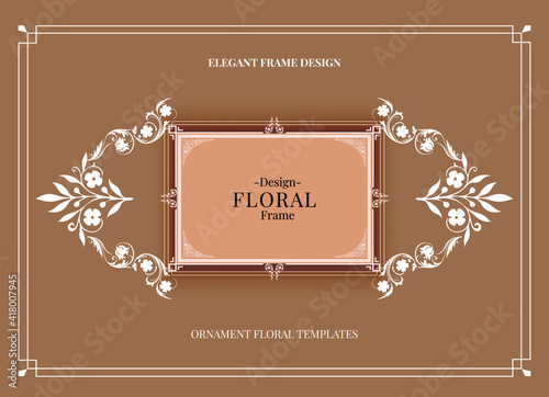 soft brown floral frame