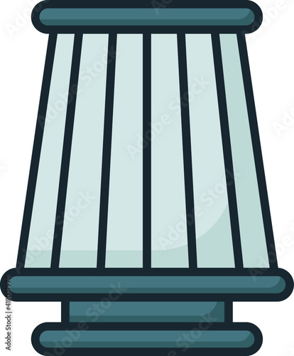 Conical air filter Concept Vector Color Icon Design, Motor Vehicle Service and automobile repair shop Symbol, Lorry spare parts Sign, auto mechanic stock illustration