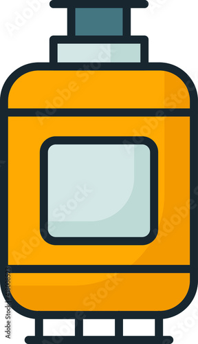 Gas cylinder Concept, ac refrigerant gas Vector Color Icon Design, Motor Vehicle Service and automobile repair shop Symbol, Lorry spare parts Sign, auto mechanic stock illustration