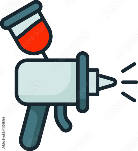 Car Paint Spray Gun Concept Vector Color Icon Design, Motor Vehicle Service and automobile repair shop Symbol, Lorry spare parts Sign, auto mechanic stock illustration