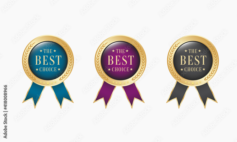 The best Choice Medal Award vector set, Gold medal, Realistic medal, The best Choice Medal Award vector set, Gold medal, Realistic medal,